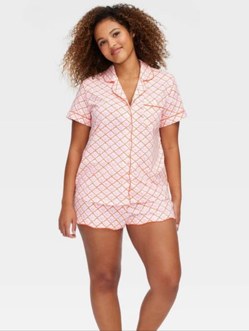 Roller Rabbit x Target Pink Geo Hearts Short Pajama Set Size Medium
